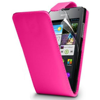 Huawei Ascend Y300: Accessoire Etui Housse Coque Pochette simili cuir - ROSE