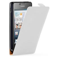 Huawei Ascend Y300: Accessoire Housse coque etui cuir fine slim - BLANC