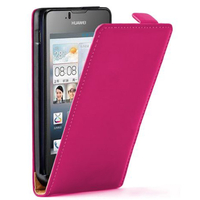 Huawei Ascend Y300: Accessoire Housse coque etui cuir fine slim - ROSE