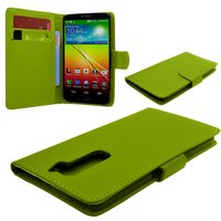 LG G2 D802/ D803/ VS980: Accessoire Etui portefeuille Livre Housse Coque Pochette cuir PU - VERT