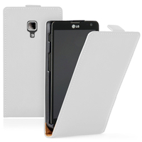 LG Optimus L7 II P710/ L7X P714: Accessoire Housse coque etui cuir fine slim - BLANC