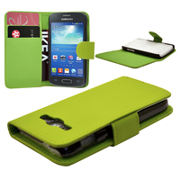 Samsung Galaxy Core I8260/ I8262 Dual Sim: Accessoire Etui portefeuille Livre Housse Coque Pochette cuir PU - VERT