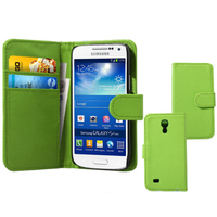 Samsung Galaxy S4 mini i9190/ S4 mini plus I9195I/ i9192/ i9195/ i9197: Accessoire Etui portefeuille Livre Housse Coque Pochette cuir PU - VERT