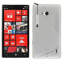 Nokia Lumia 930: Accessoire Housse Etui Pochette Coque S silicone gel + mini Stylet - TRANSPARENT