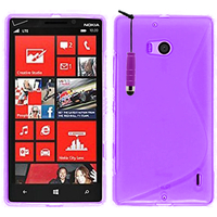 Nokia Lumia 930: Accessoire Housse Etui Pochette Coque S silicone gel + mini Stylet - VIOLET