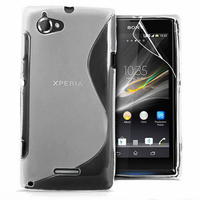 Sony Xperia L S36h/C2105/C2104: Accessoire Housse Etui Pochette Coque S silicone gel - TRANSPARENT
