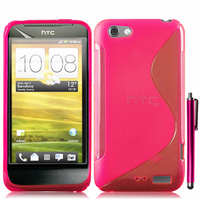 HTC One S/ Special Edition: Accessoire Housse Etui Pochette Coque S silicone gel + Stylet - ROSE