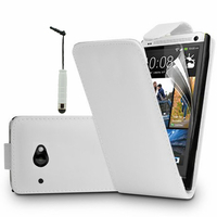 HTC Desire 601 Zara/ Dual Sim: Accessoire Etui Housse Coque Pochette simili cuir + mini Stylet - BLANC
