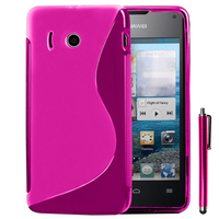 Huawei Ascend Y300: Accessoire Housse Etui Pochette Coque S silicone gel + Stylet - ROSE