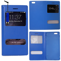 Apple iPhone 6 Plus/ 6s Plus: Accessoire Coque Etui Housse Pochette Plastique View Case + mini Stylet - BLEU