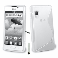 LG Optimus L5 II E460 (non compatible LG L5 II E455 Dual Sim): Accessoire Housse Etui Pochette Coque S silicone gel + mini Stylet - BLANC