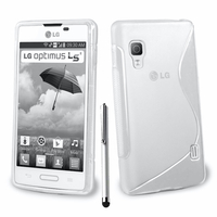 LG Optimus L5 II E460 (non compatible LG L5 II E455 Dual Sim): Accessoire Housse Etui Pochette Coque S silicone gel + Stylet - BLANC