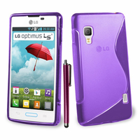 LG Optimus L5 II E460 (non compatible LG L5 II E455 Dual Sim): Accessoire Housse Etui Pochette Coque S silicone gel + Stylet - VIOLET