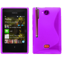 Nokia Asha 503: Accessoire Housse Etui Pochette Coque S silicone gel + Stylet - VIOLET