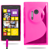 Nokia Lumia 1020: Accessoire Housse Etui Pochette Coque S silicone gel + mini Stylet - ROSE