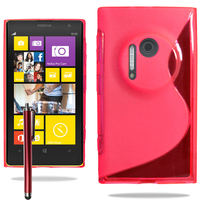 Nokia Lumia 1020: Accessoire Housse Etui Pochette Coque S silicone gel + Stylet - ROUGE