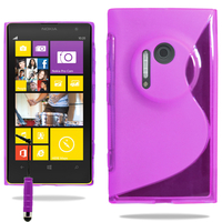 Nokia Lumia 1020: Accessoire Housse Etui Pochette Coque S silicone gel + mini Stylet - VIOLET