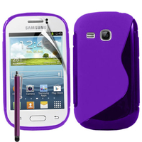 Samsung Galaxy Young S6310 Duos S6312 GT-S6310L: Accessoire Housse Etui Pochette Coque S silicone gel + Stylet - VIOLET