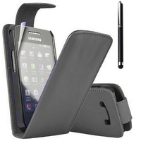 Samsung Galaxy Ace Plus S7500: Accessoire Etui Housse Coque Pochette simili cuir + Stylet - NOIR