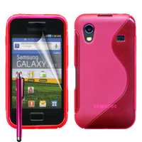 Samsung Galaxy Ace S5830/ S5839i/ La Fleur/ Hugo Boss: Accessoire Housse Etui Pochette Coque S silicone gel + Stylet - ROSE