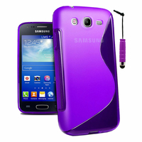 Samsung Galaxy Core I8260/ I8262 Dual Sim: Accessoire Housse Etui Pochette Coque S silicone gel + mini Stylet - VIOLET