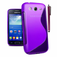 Samsung Galaxy Core I8260/ I8262 Dual Sim: Accessoire Housse Etui Pochette Coque S silicone gel + Stylet - VIOLET