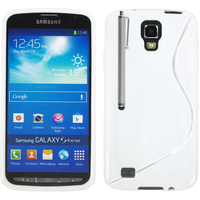 Samsung Galaxy S4 Active I9295/ I537 LTE: Accessoire Housse Etui Pochette Coque S silicone gel + Stylet - BLANC