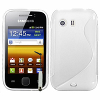 Samsung Galaxy Y Neo GT-S5360 S5369i: Accessoire Housse Etui Pochette Coque S silicone gel + mini Stylet - BLANC