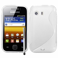 Samsung Galaxy Y Neo GT-S5360 S5369i: Accessoire Housse Etui Pochette Coque S silicone gel + Stylet - BLANC