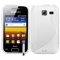 Samsung Wave Y S5380: Accessoire Housse Etui Pochette Coque S silicone gel + mini Stylet - BLANC