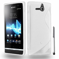 Sony Xperia U St25i: Accessoire Housse Etui Pochette Coque S silicone gel + Stylet - BLANC