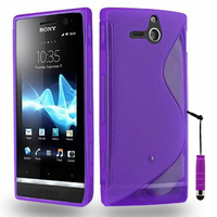 Sony Xperia U St25i: Accessoire Housse Etui Pochette Coque S silicone gel + mini Stylet - VIOLET