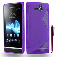 Sony Xperia U St25i: Accessoire Housse Etui Pochette Coque S silicone gel + Stylet - VIOLET