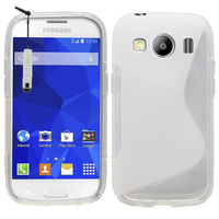 Samsung Galaxy Ace 4 Style LTE SM-G357FZ: Accessoire Housse Etui Pochette Coque S silicone gel + mini Stylet - BLANC