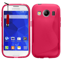 Samsung Galaxy Ace 4 Style LTE SM-G357FZ: Accessoire Housse Etui Pochette Coque S silicone gel + mini Stylet - ROUGE