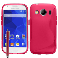 Samsung Galaxy Ace 4 Style LTE SM-G357FZ: Accessoire Housse Etui Pochette Coque S silicone gel + Stylet - ROUGE