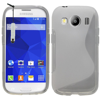 Samsung Galaxy Ace 4 Style LTE SM-G357FZ: Accessoire Housse Etui Pochette Coque S silicone gel + mini Stylet - TRANSPARENT