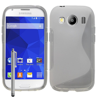 Samsung Galaxy Ace 4 Style LTE SM-G357FZ: Accessoire Housse Etui Pochette Coque S silicone gel + Stylet - TRANSPARENT