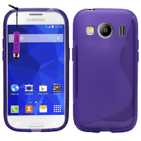 Samsung Galaxy Ace 4 Style LTE SM-G357FZ: Accessoire Housse Etui Pochette Coque S silicone gel + mini Stylet - VIOLET