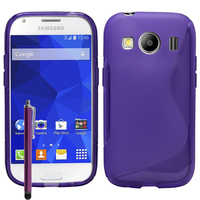 Samsung Galaxy Ace 4 Style LTE SM-G357FZ: Accessoire Housse Etui Pochette Coque S silicone gel + Stylet - VIOLET