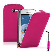 Samsung Galaxy Trend Lite S7390/ Galaxy Fresh Duos S7392: Accessoire Housse coque etui cuir fine slim + mini Stylet - ROSE