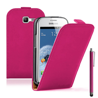 Samsung Galaxy Trend Lite S7390/ Galaxy Fresh Duos S7392: Accessoire Housse coque etui cuir fine slim + Stylet - ROSE