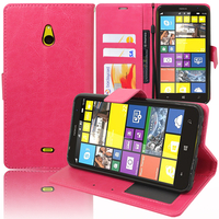 Nokia Lumia 1320: Accessoire Etui portefeuille Livre Housse Coque Pochette support vidéo cuir PU - ROSE