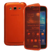 Samsung Galaxy Grand 2 SM-G7100 SM-G7102 SM-G7105 SM-G7106: Accessoire Coque Etui Housse Pochette silicone gel Portefeuille Livre rabat - ROUGE