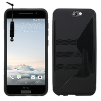 HTC One A9: Accessoire Housse Etui Pochette Coque S silicone gel + mini Stylet - NOIR
