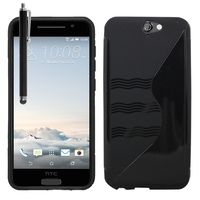HTC One A9: Accessoire Housse Etui Pochette Coque S silicone gel + Stylet - NOIR