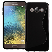 Samsung Galaxy E5 SM-E500F E500H E500HQ E500M E500F/DS E500H/DS E500M/DS: Accessoire Housse Etui Pochette Coque S silicone gel - NOIR