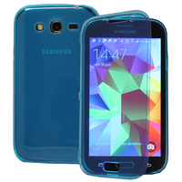 Samsung Galaxy Grand Plus/ Grand Neo/ Grand Lite I9060 I9062 I9060I i9080: Accessoire Coque Etui Housse Pochette silicone gel Portefeuille Livre rabat - BLEU