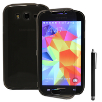 Samsung Galaxy Grand Plus/ Grand Neo/ Grand Lite I9060 I9062 I9060I i9080: Accessoire Coque Etui Housse Pochette silicone gel Portefeuille Livre rabat + Stylet - GRIS