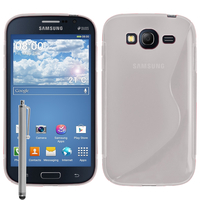 Samsung Galaxy Grand Plus/ Grand Neo/ Grand Lite I9060 I9062 I9060I i9080: Accessoire Housse Etui Pochette Coque S silicone gel + Stylet - TRANSPARENT